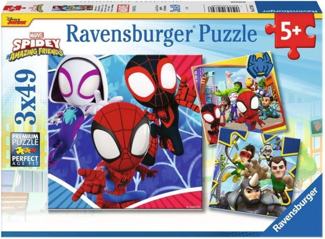 RAVENSBURGER Spidey puzzle 3×49 darab