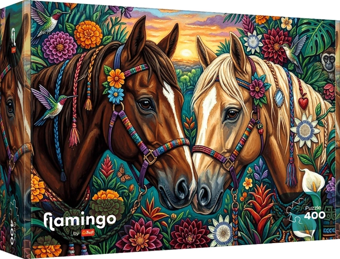 Trefl puzzle Flamingo: Virágos futam 400 darab