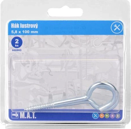 Csillárkampó 100 × 5,8 mm – fényes, 2 db