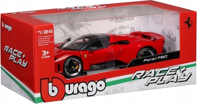 BBU Ferrari F80 autómodell 1:24 Rosso Corsa (piros)