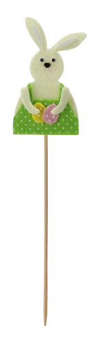 Húsvéti dekoráció pálcikán – nyuszi 6 × 9 cm, 3 motívum vegyesen (12 db)