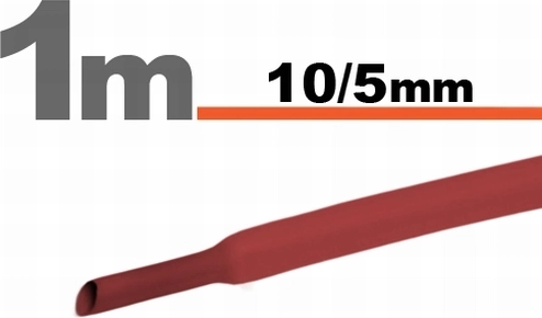 Piros zsugorcső 10/5 mm