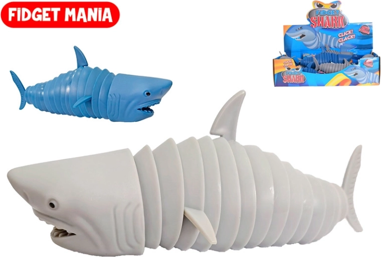 Antistressz fidget cápa Klik Klak 18 cm – 2 szín