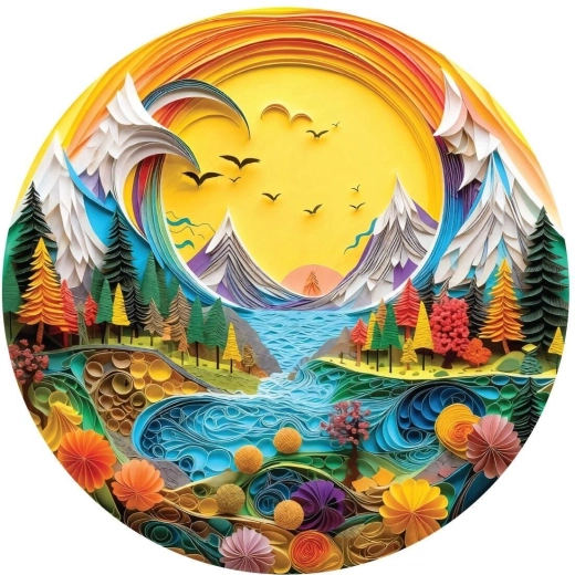 Kerek puzzle Papírtáj 570 darab