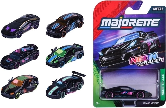 Majorette Neon Racer Premium neon mini autó 7,5 cm (1 db)