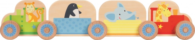 Fából készült készlet: Az én kis vonatom állatokkal