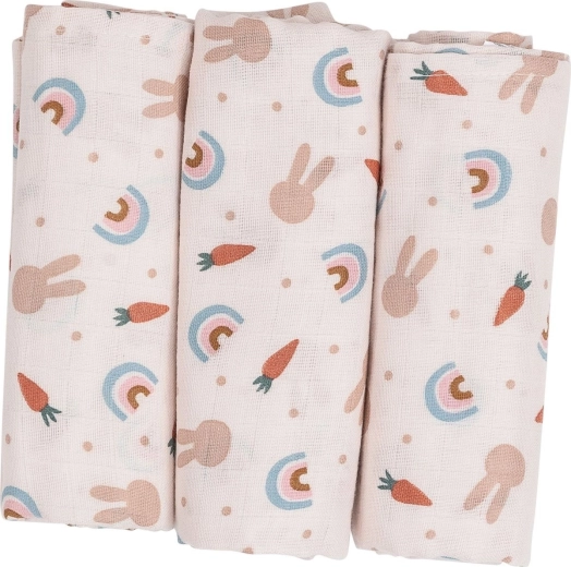 FreeON Bubaba textil pelenkák carrots and rainbow (3 db)