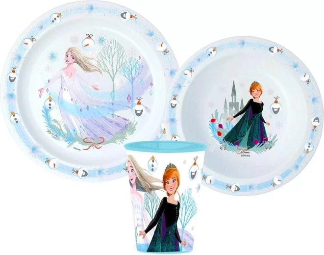 Műanyag étkészlet Frozen Karácsony 3 részes