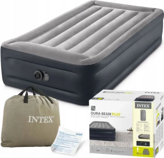 Felfújható egyszemélyes ágy 191 × 99 × 42 cm beépített elektromos pumpával INTEX