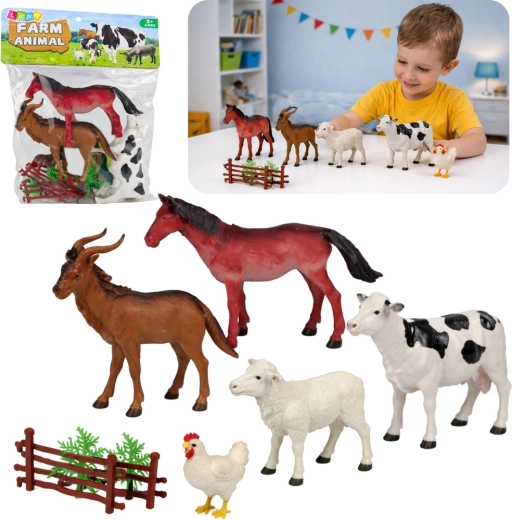 Házi- és haszonállat farm figurakészlet, 13 részes