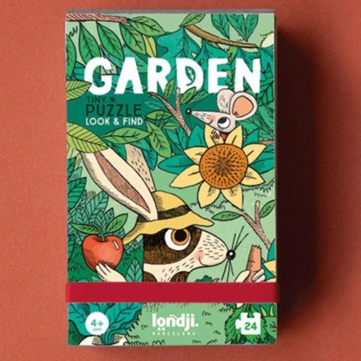 Londji Tiny zsebpuzzle – állatkák a kertben, 24 darab