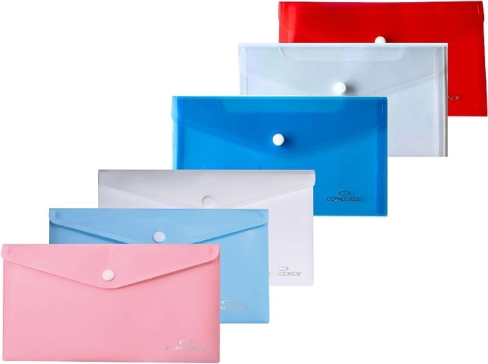 DL méretű CONCORDE patentos irattasakok, vegyes színek