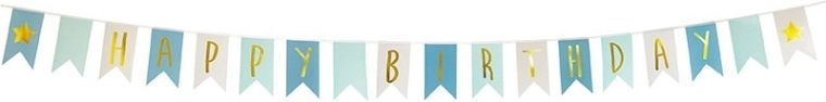 Jabadabado „Happy Birthday” banner, kék