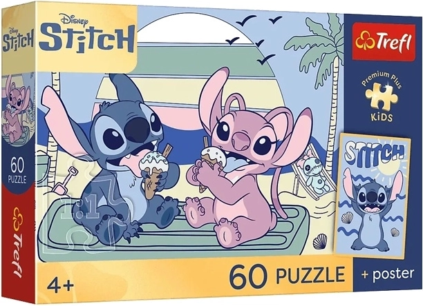 Puzzle Premium Plus Kids szórakozás Stitch-csel 60 darabos
