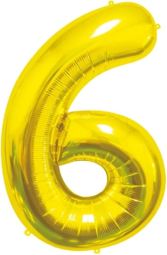 Fólia lufi 6-os szám, arany, 85 cm