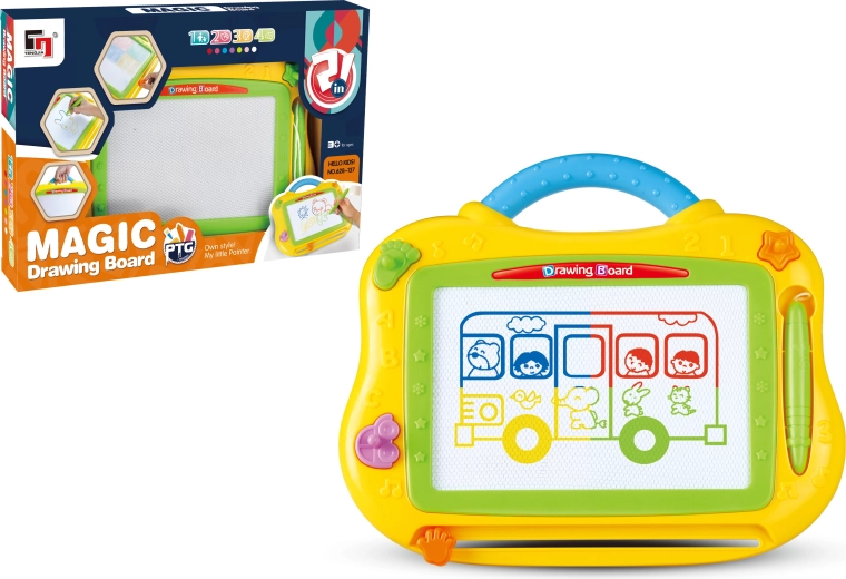 Magic mágneses rajztábla, kicsi, színes