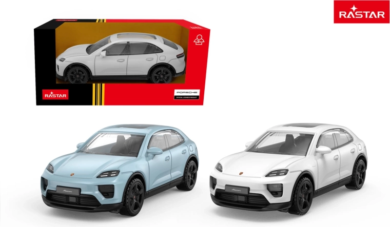 Fém kisautó Porsche Macan Rastar 1:43 kék - 1 db