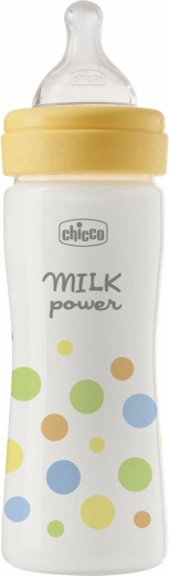Chicco Perfect Easy cumisüveg 250 ml, szilikon cumi közepes átfolyással, fiúk számára (2 hó+)