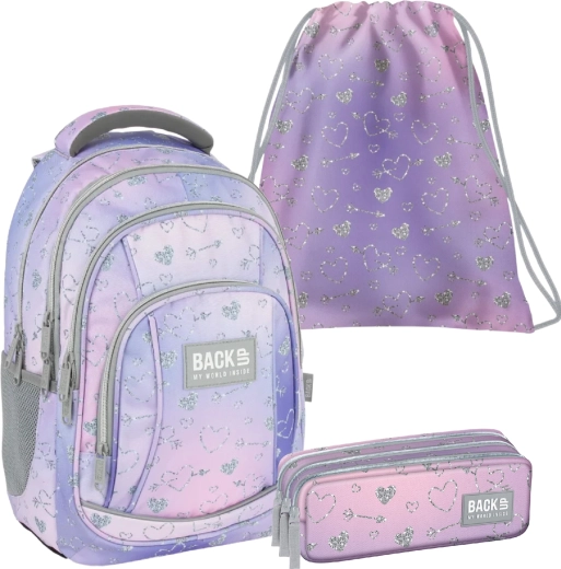 BackUP Twinkle iskolai szett 3 az 1-ben (hátizsák, tolltartó etui, tornazsák)