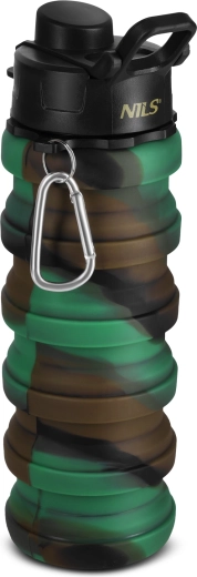 Összecsukható szilikon kulacs 500 ml, zöld NILS Camp