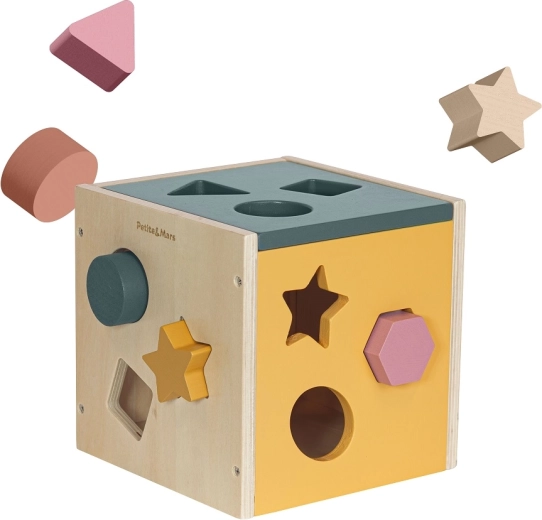 Petite&Mars Gravity fa válogató kocka – WOOD OF MARS, Aurora Pink
