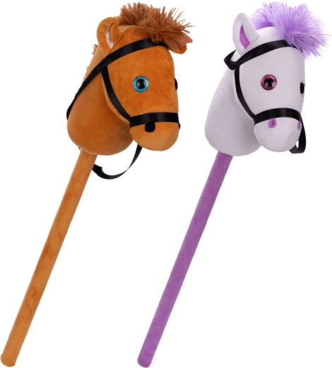 Plüss botló ló pálcán 75 cm (2 szín)