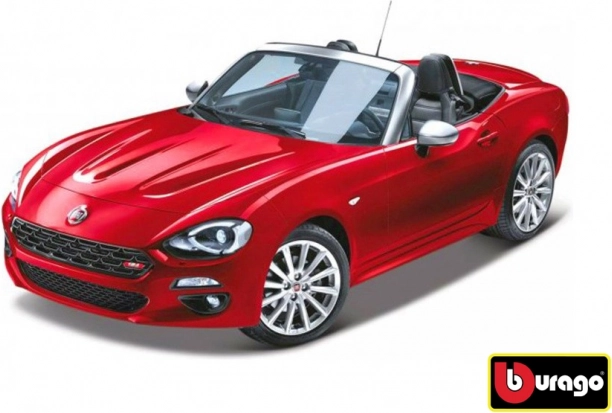 Bburago Fiat 124 Spider piros 1:24 modell