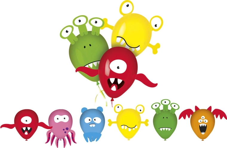 MY PARTY Monsters képes lufik, 6 db
