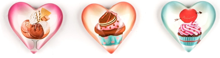 Hearts mágnesek – 3 darabos díszmágnes-készlet hűtőre