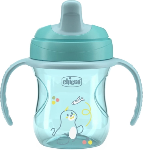 Chicco tanulópohár fogantyúkkal, teal 200 ml, 6 hó+