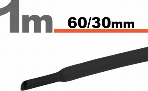 Fekete zsugorcső 60/30 mm