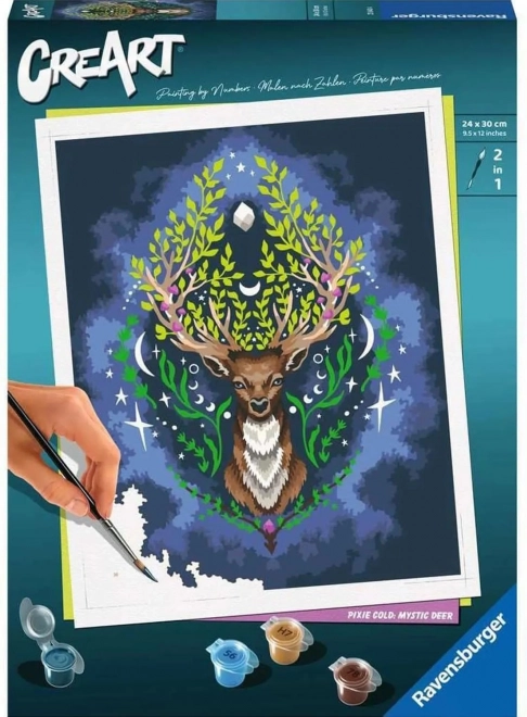 creart pixie cold: misztikus szarvas számozott kifestő 24 × 30 cm