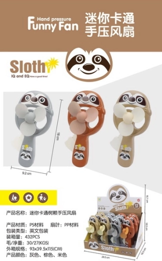 Kézi lajhár ventilátor 18 cm