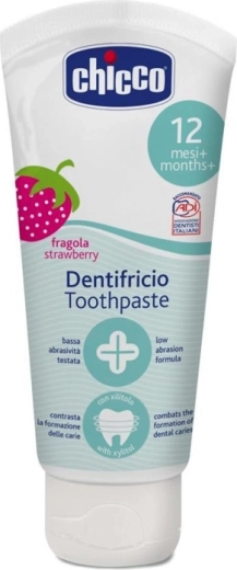 Chicco gyermek fogkrém eper ízű fluorid nélkül 50 ml (12hó+)