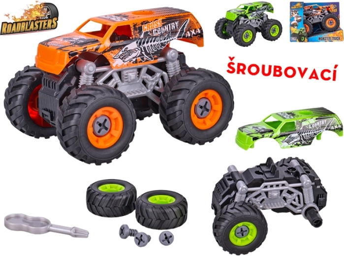 Csavarozható ROADBLASTERS lendkerekes monster truck, 12 cm