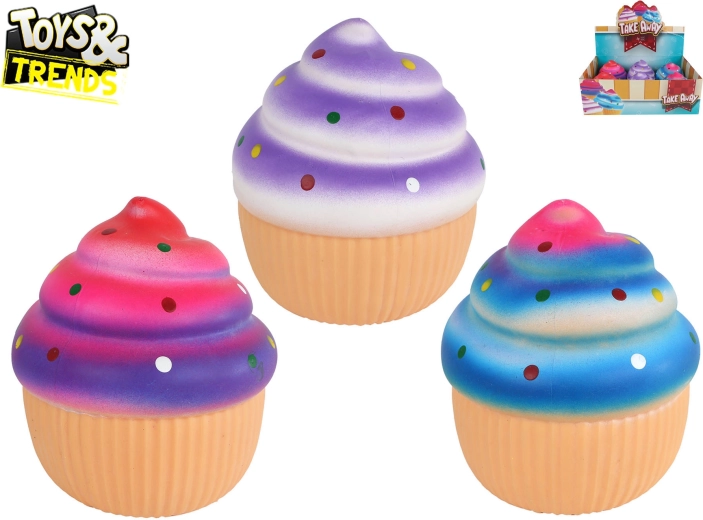 Toys&Trends Mega Squeeze Cupcake – antistressz nyomkodható és nyújtható játék 13 cm (6 db, színmix)