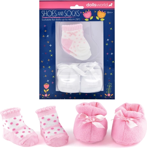Dolls World cipők és zoknik babáknak 46 cm, 2 féle