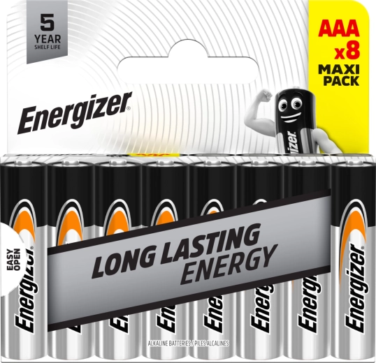 Energizer alkáli AAA elemek, 8 db