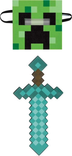 Minecraft készlet: Creeper maszk és habszivacs kard