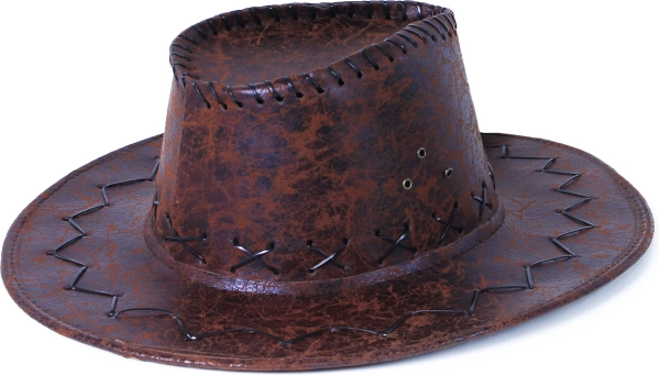 Barna műbőr cowboykalap felnőtteknek