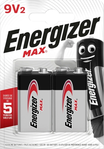 Energizer Max alkáli 9V elem, 2 db