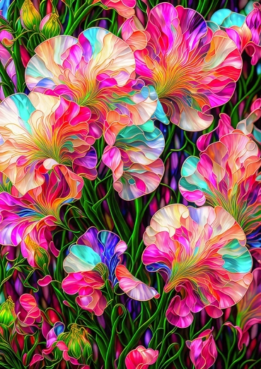 ENJOY puzzle ólomüveg ablak lednekvirágokkal, 1000 darabos