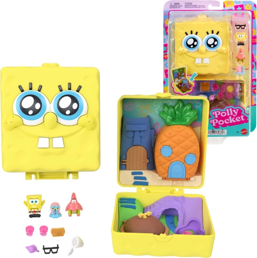 Polly Pocket kompakt játékszett SPONGEBOB SQUAREPANTS figurákkal és kiegészítőkkel
