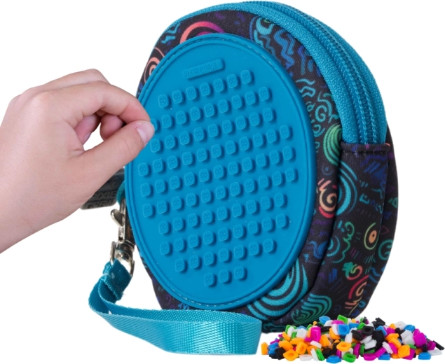 Pixie Crew kék kerek zseb Spiral magic pixelekkel
