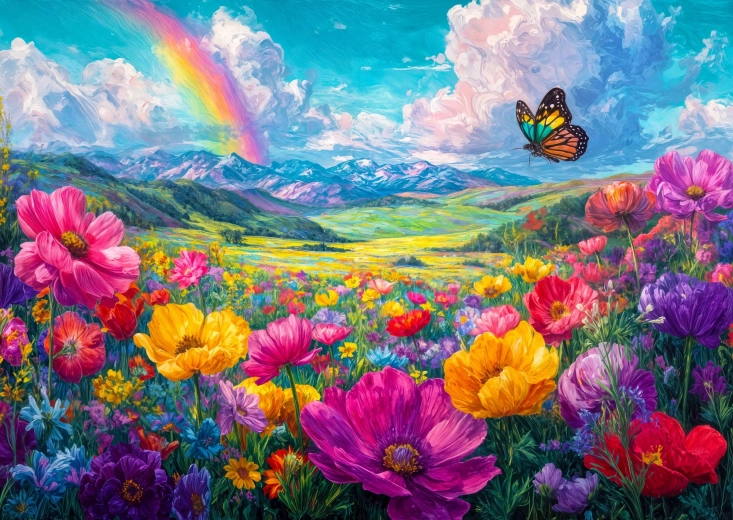 Enjoy puzzle Szivárványos rét 1000 darabos