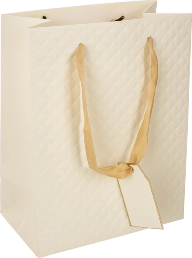 Ajándék papírtáska Quilt bézs 18 × 10 × 23 cm