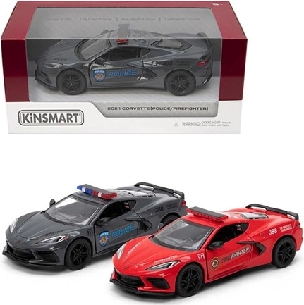 Chevrolet Corvette 2021 rendőrségi/tűzoltó modell - 1 darab