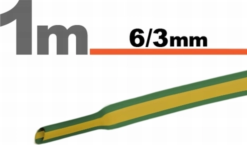 Zsugorcső sárga-zöld 6/3 mm