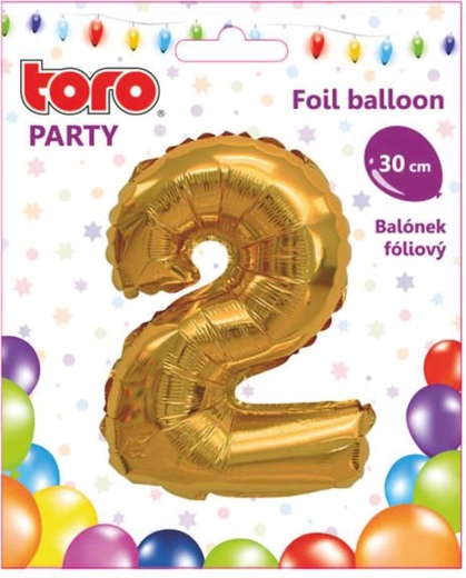 TORO arany fólia lufi 2-es szám, 30 cm