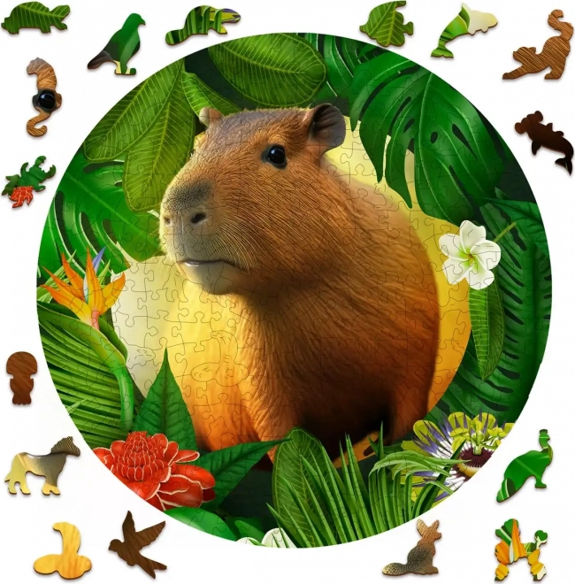 Fából készült kapibara puzzle 250 darab WOODEN CITY